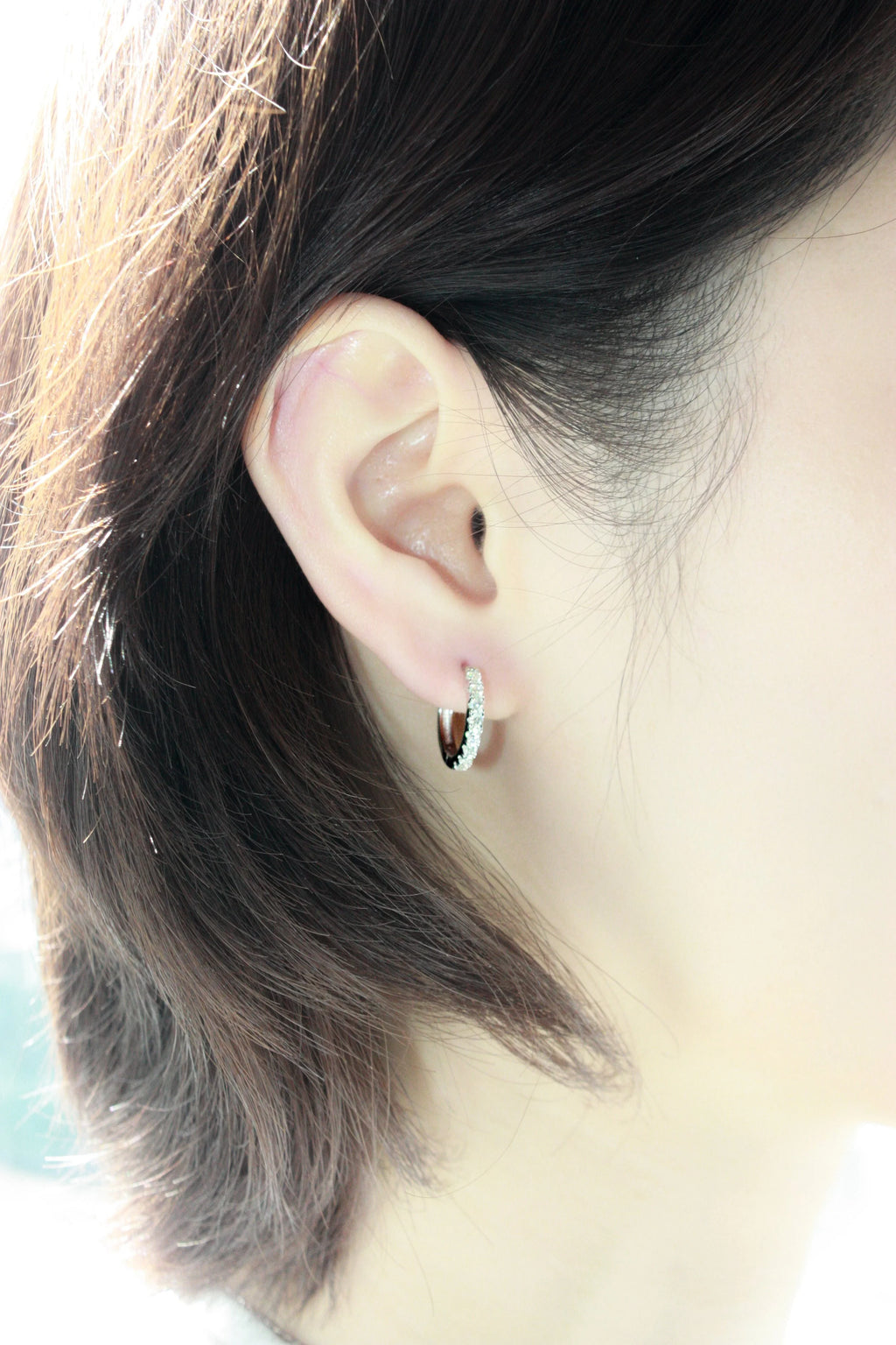 Moissanite Pavé Hoop Earrings