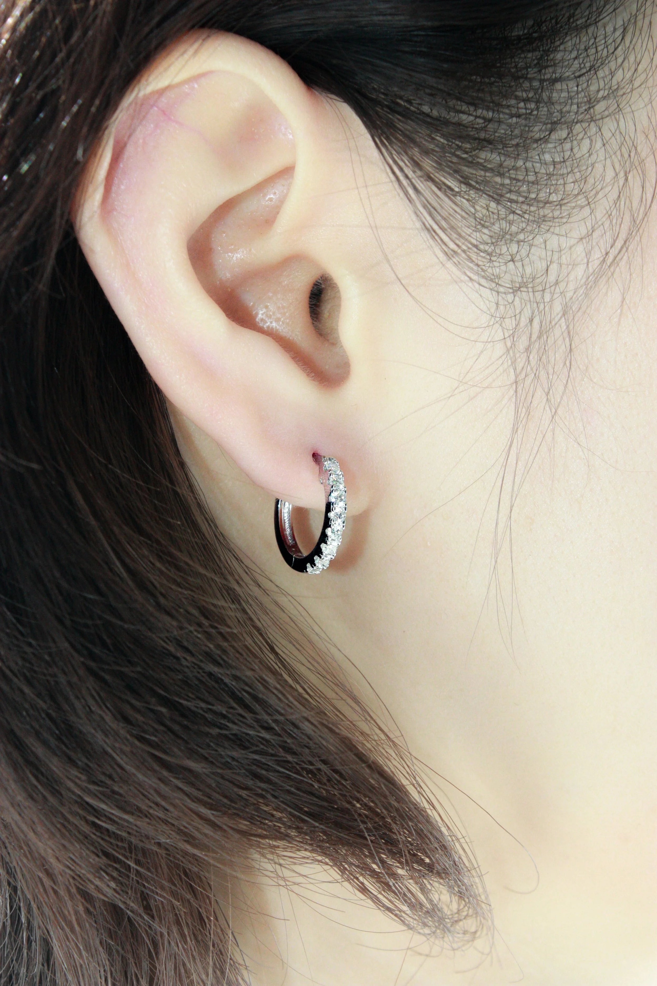 Moissanite Pavé Hoop Earrings