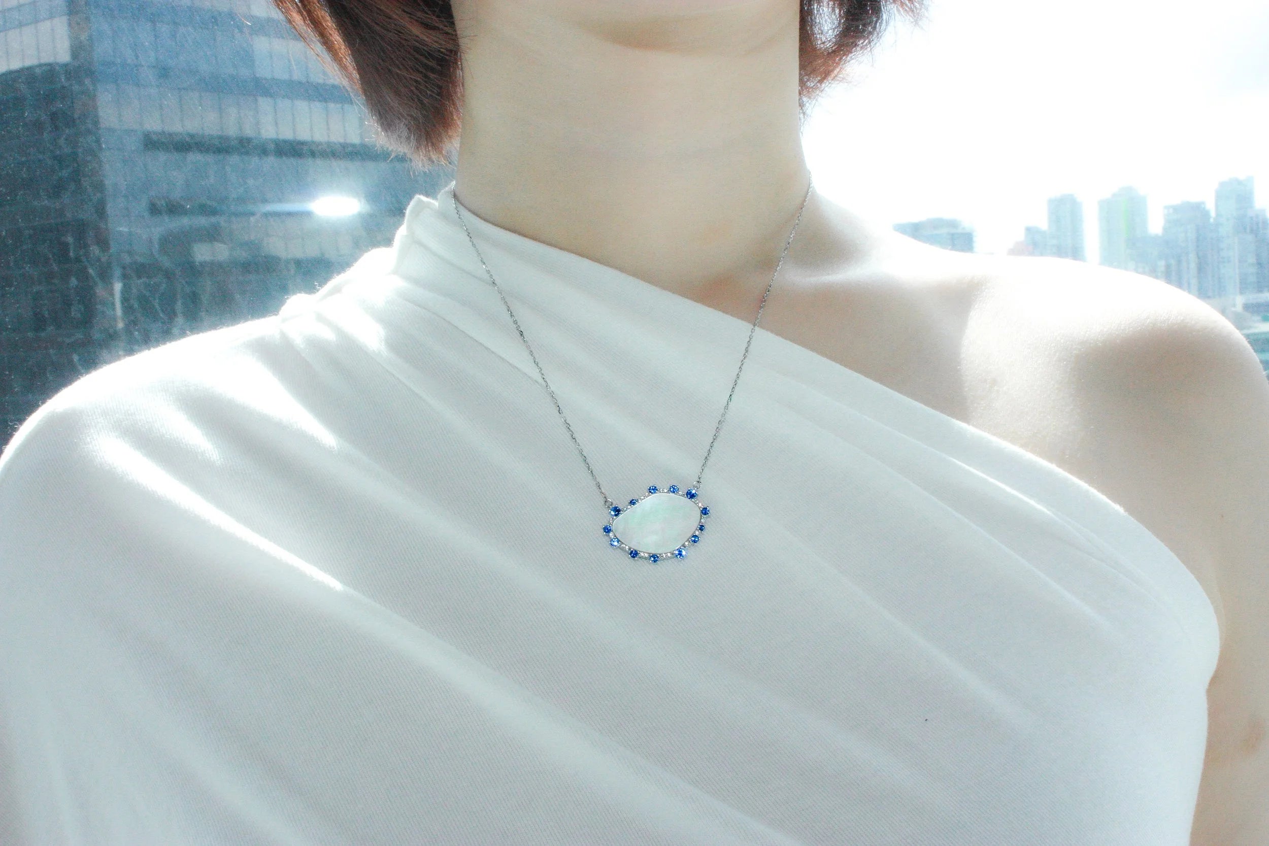 Mother-of-Pearl Slab Necklace
