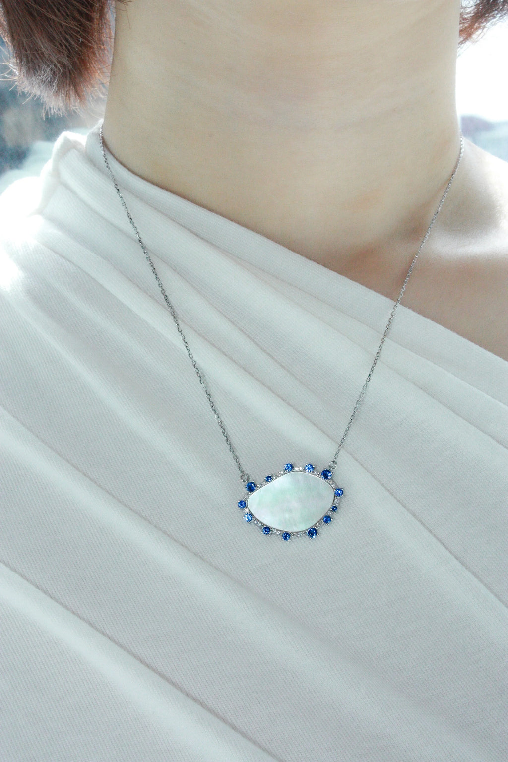 Mother-of-Pearl Slab Necklace
