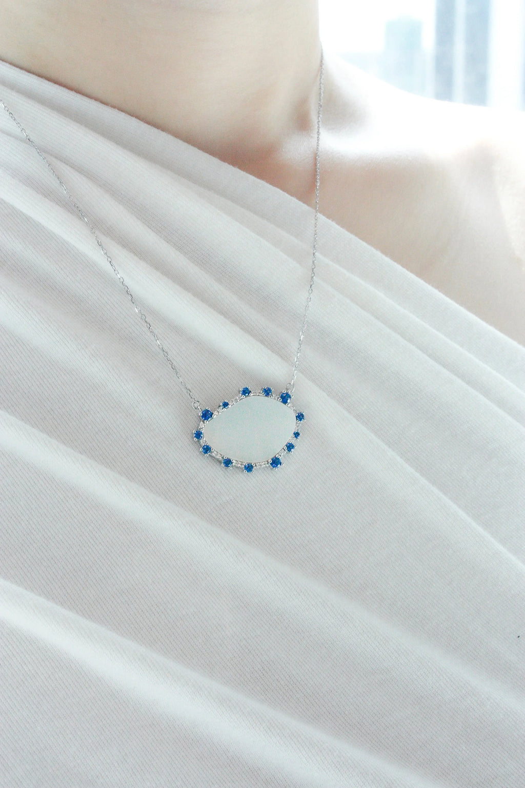 Mother-of-Pearl Slab Necklace