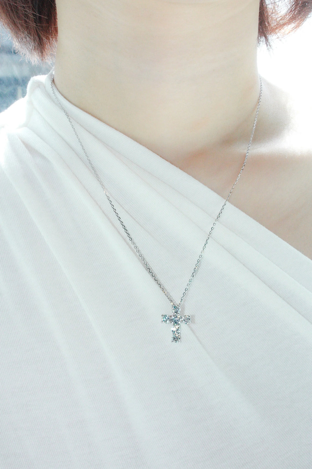 Moissanite Medium Size Cross Necklace
