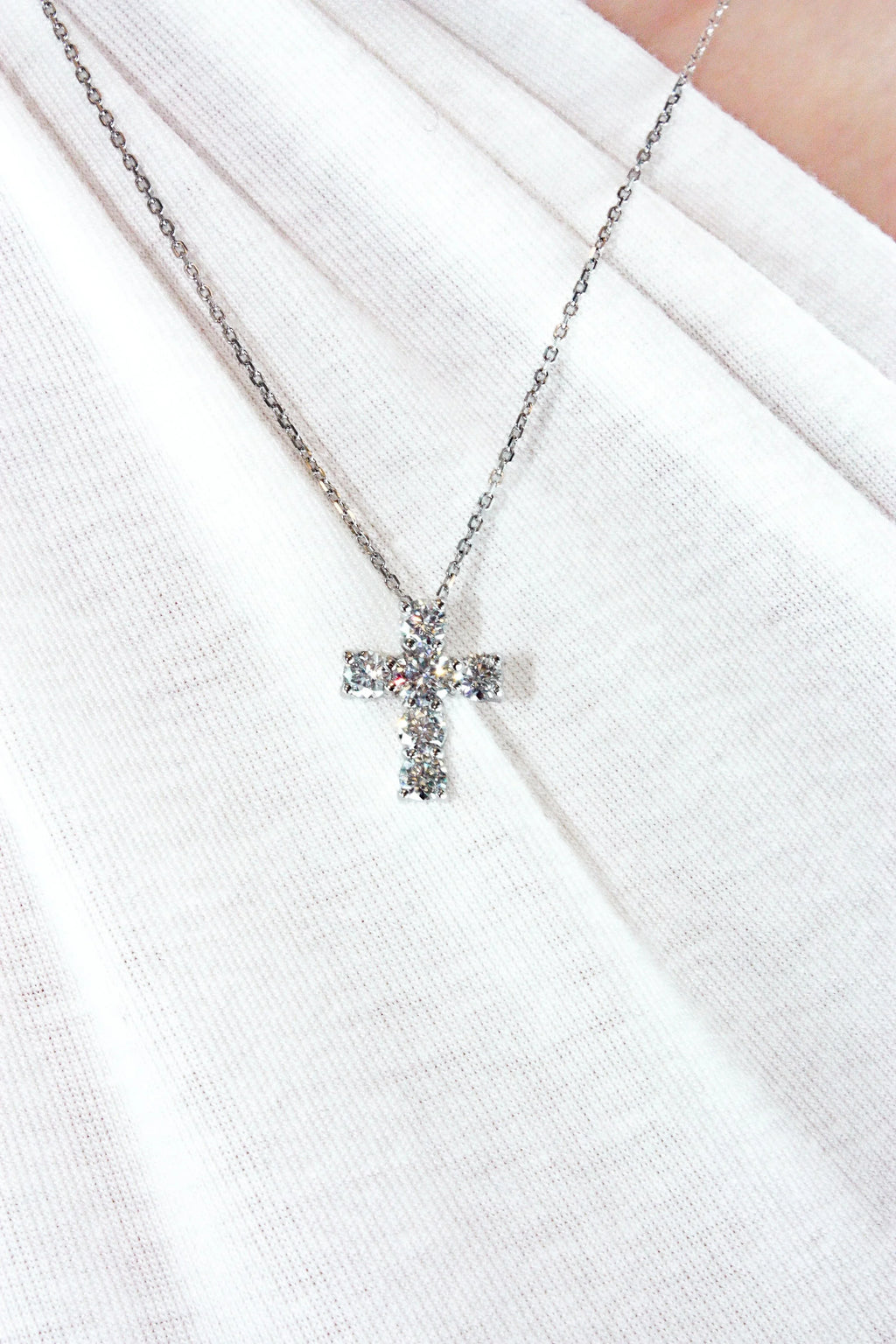 Moissanite Medium Size Cross Necklace