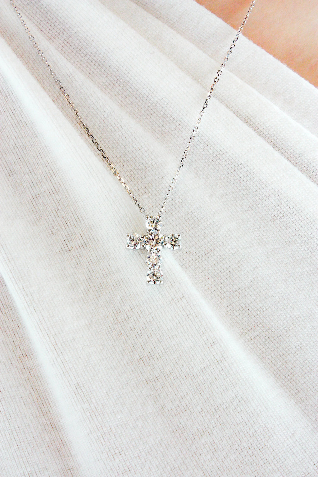 Moissanite Medium Size Cross Necklace