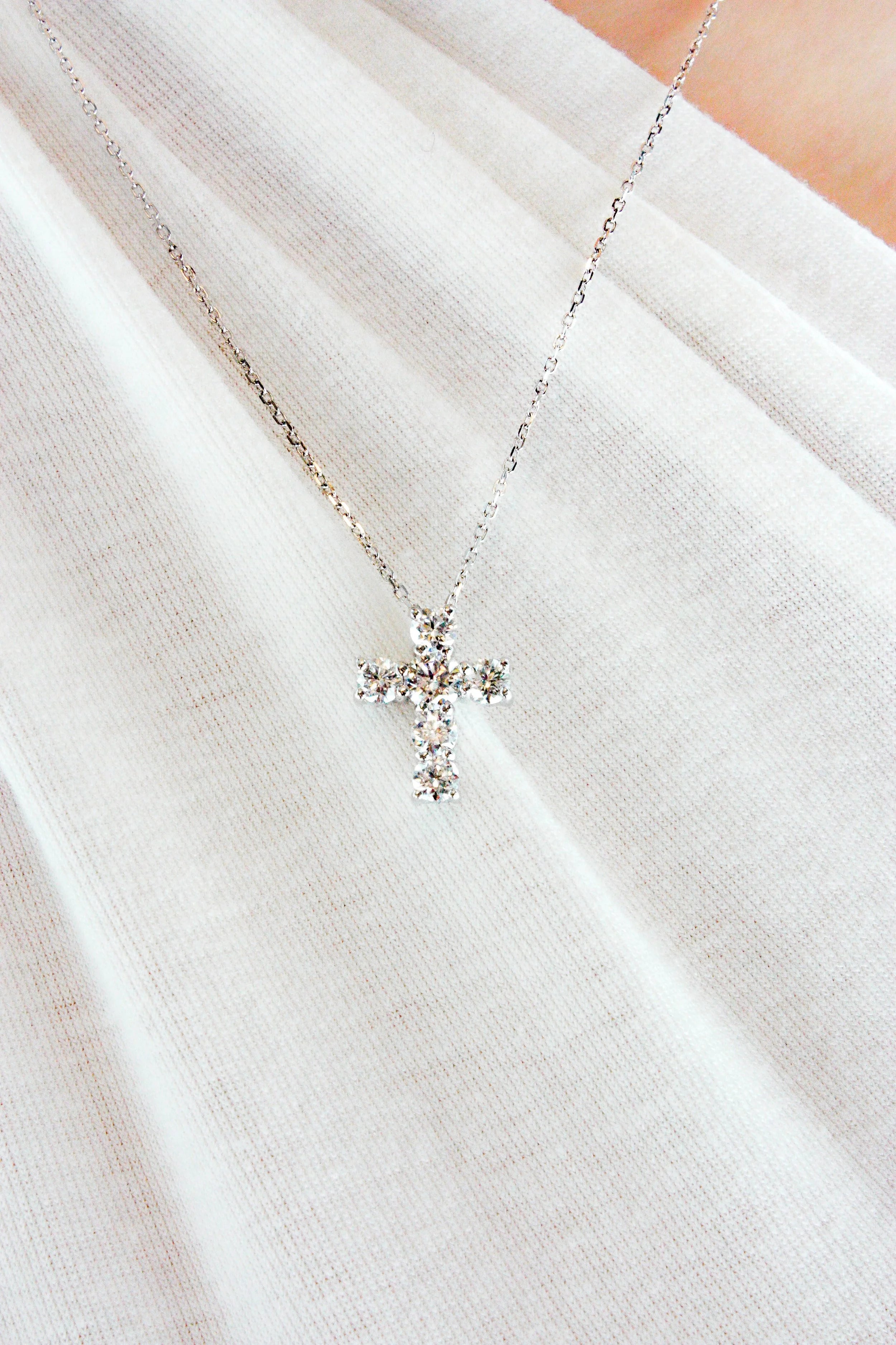 Moissanite Medium Size Cross Necklace