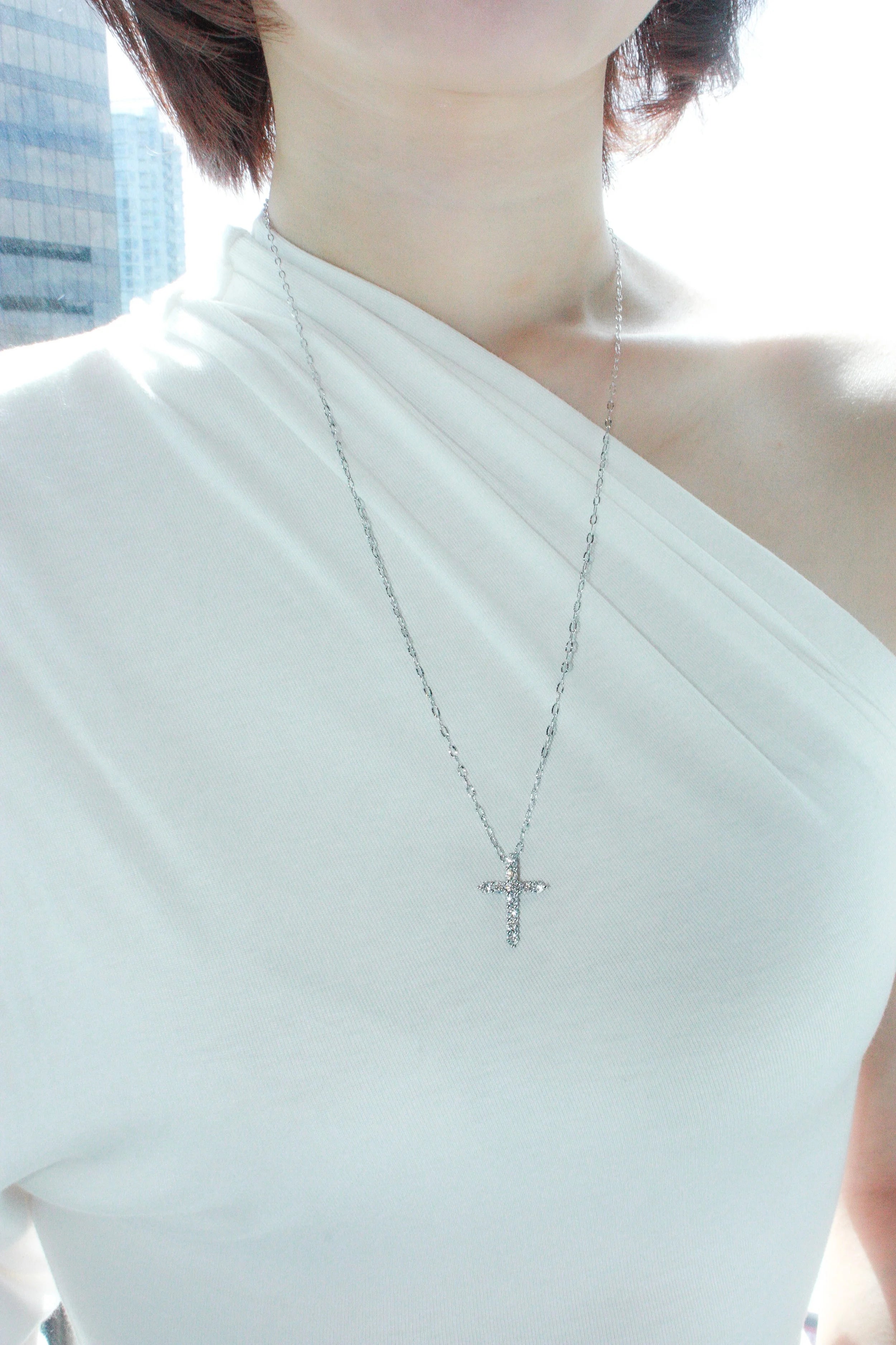 Moissanite Céleste Cross Necklace