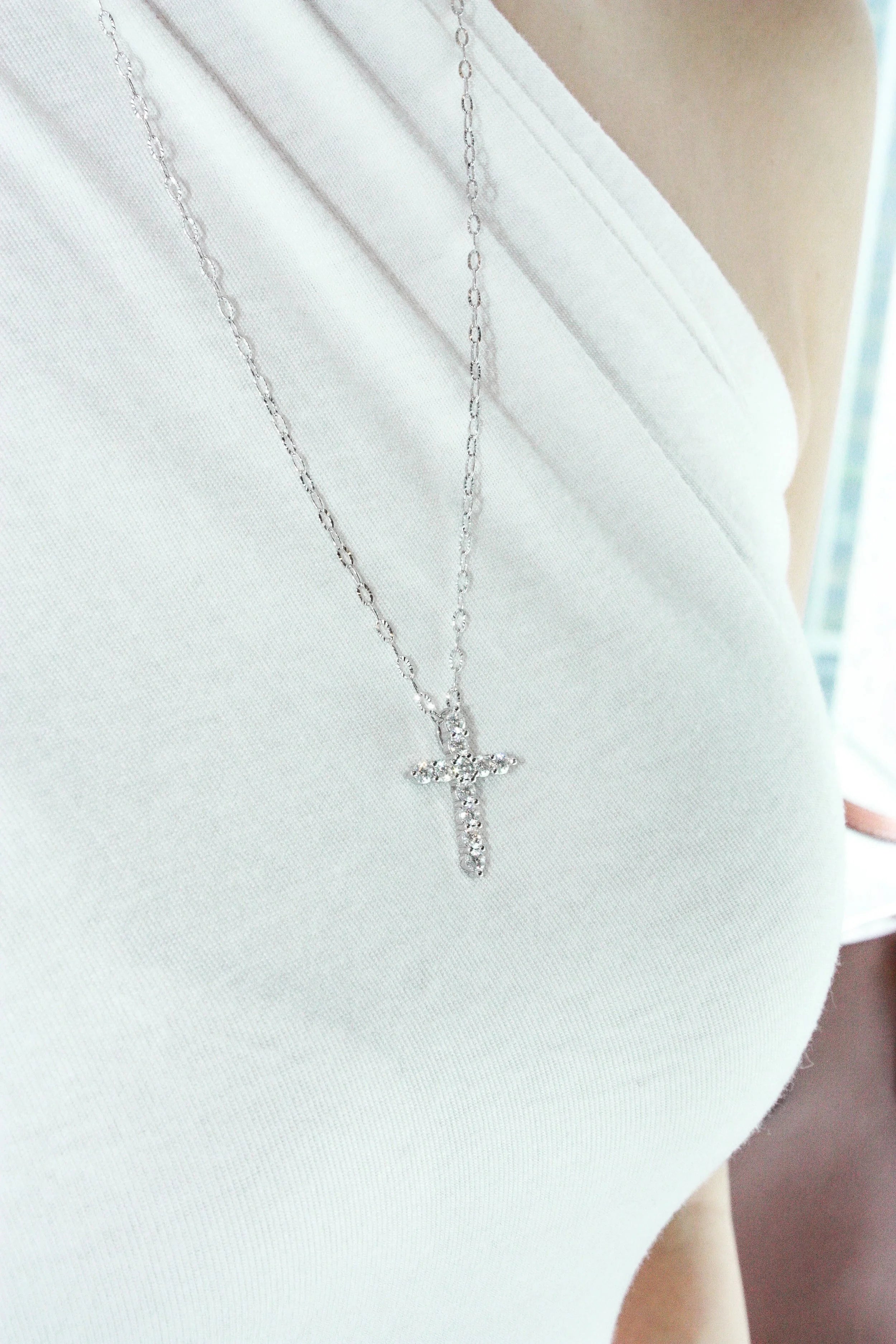 Moissanite Céleste Cross Necklace