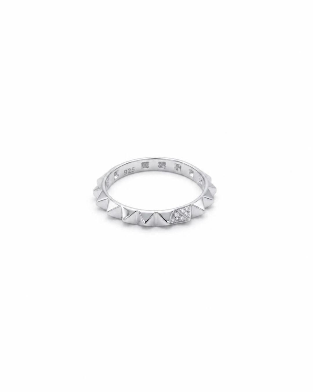 Bold Pyramid Stud Band Ring