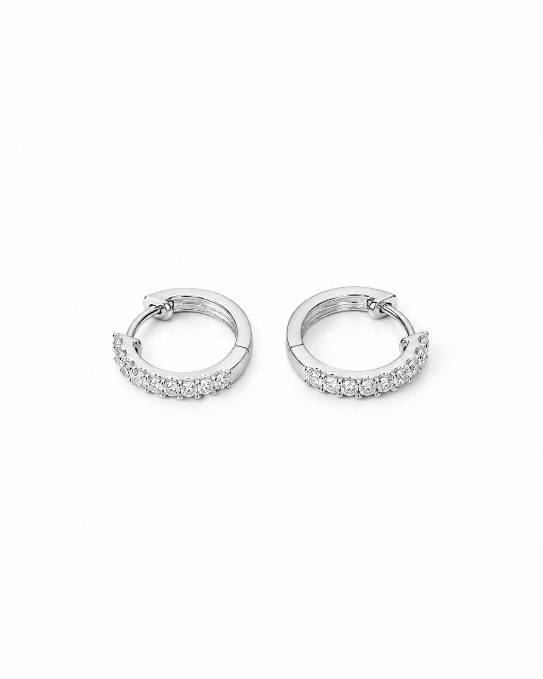 Moissanite Pavé Hoop Earrings