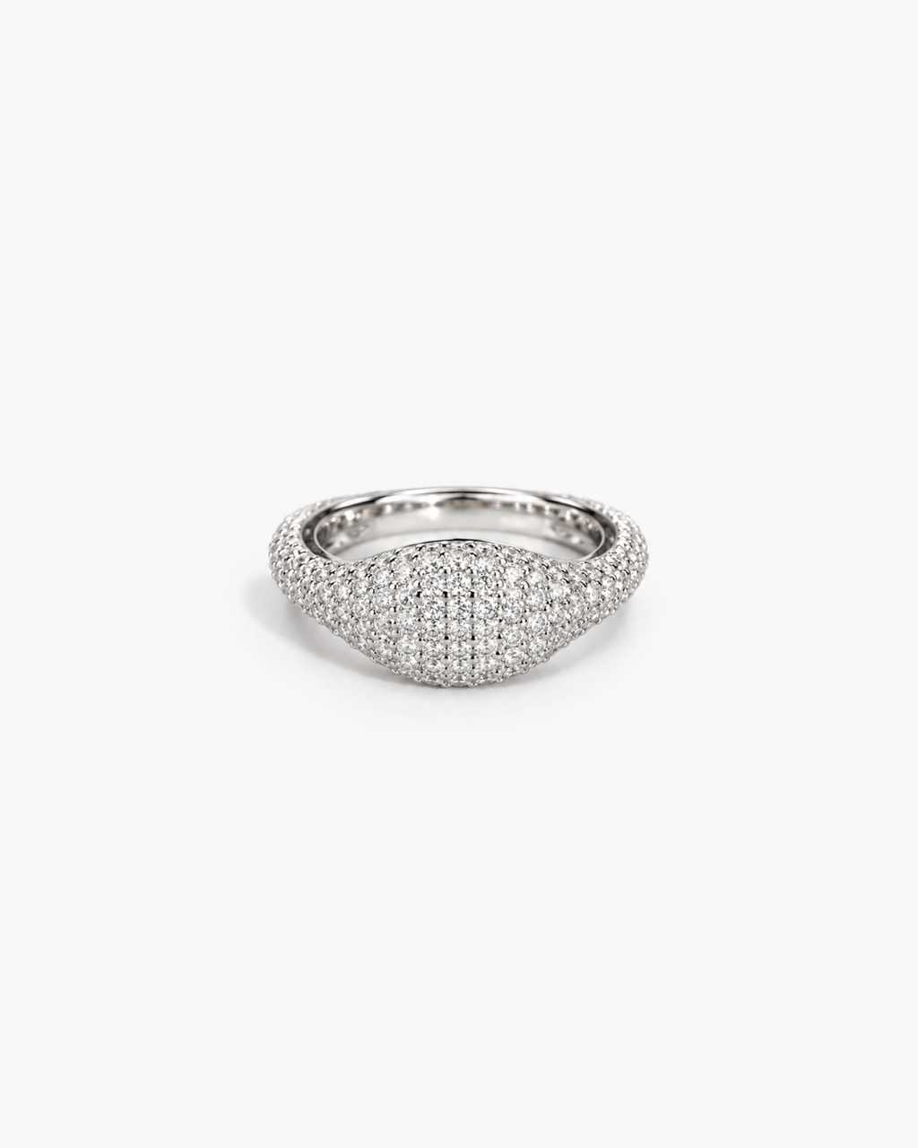 Pavé Signet Dome Pinky Ring