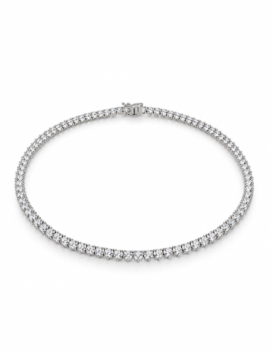 Three-Prong CZ Tennis Necklace