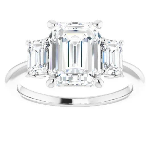Three Emerald Cut Ring
