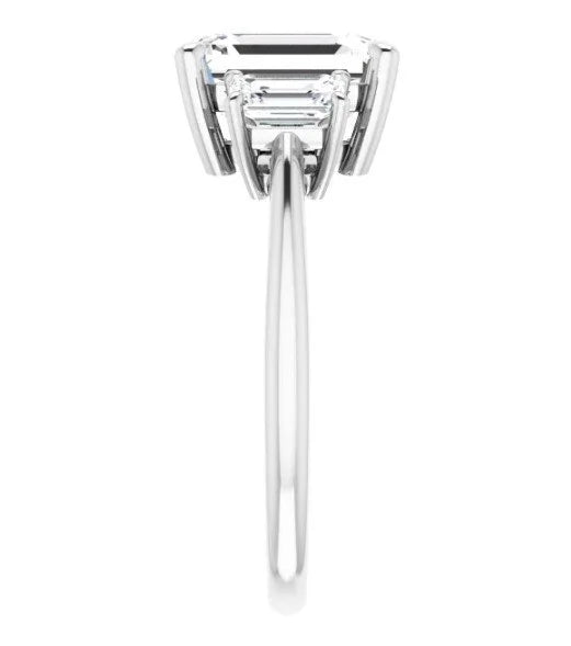 Three Emerald Cut Ring