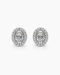 Oval Halo Earring Studs