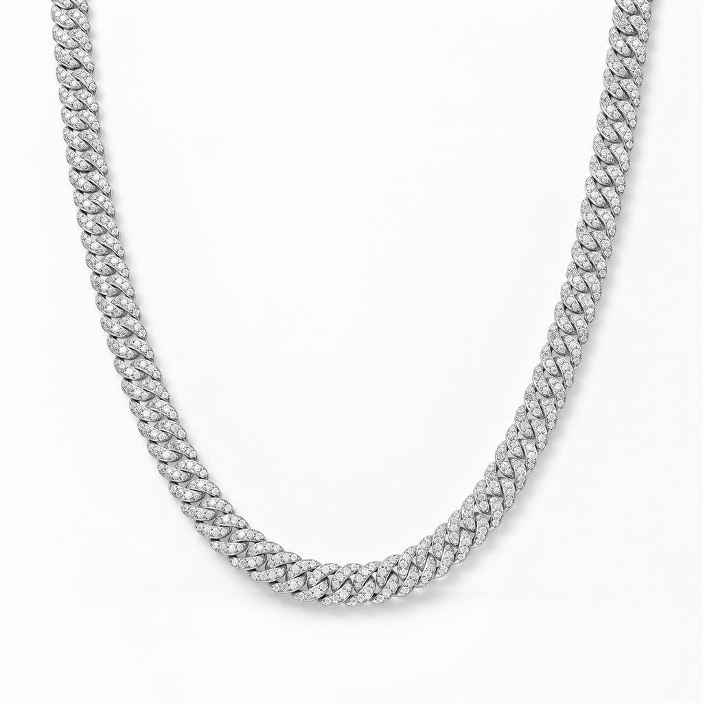 Pavé Cuban Link Chain Necklace