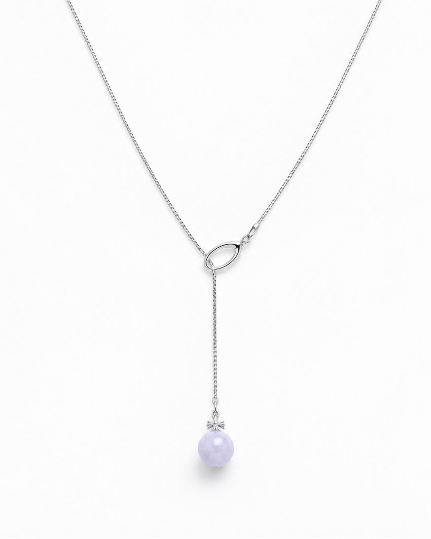 Threaded Lavender Jade Necklace